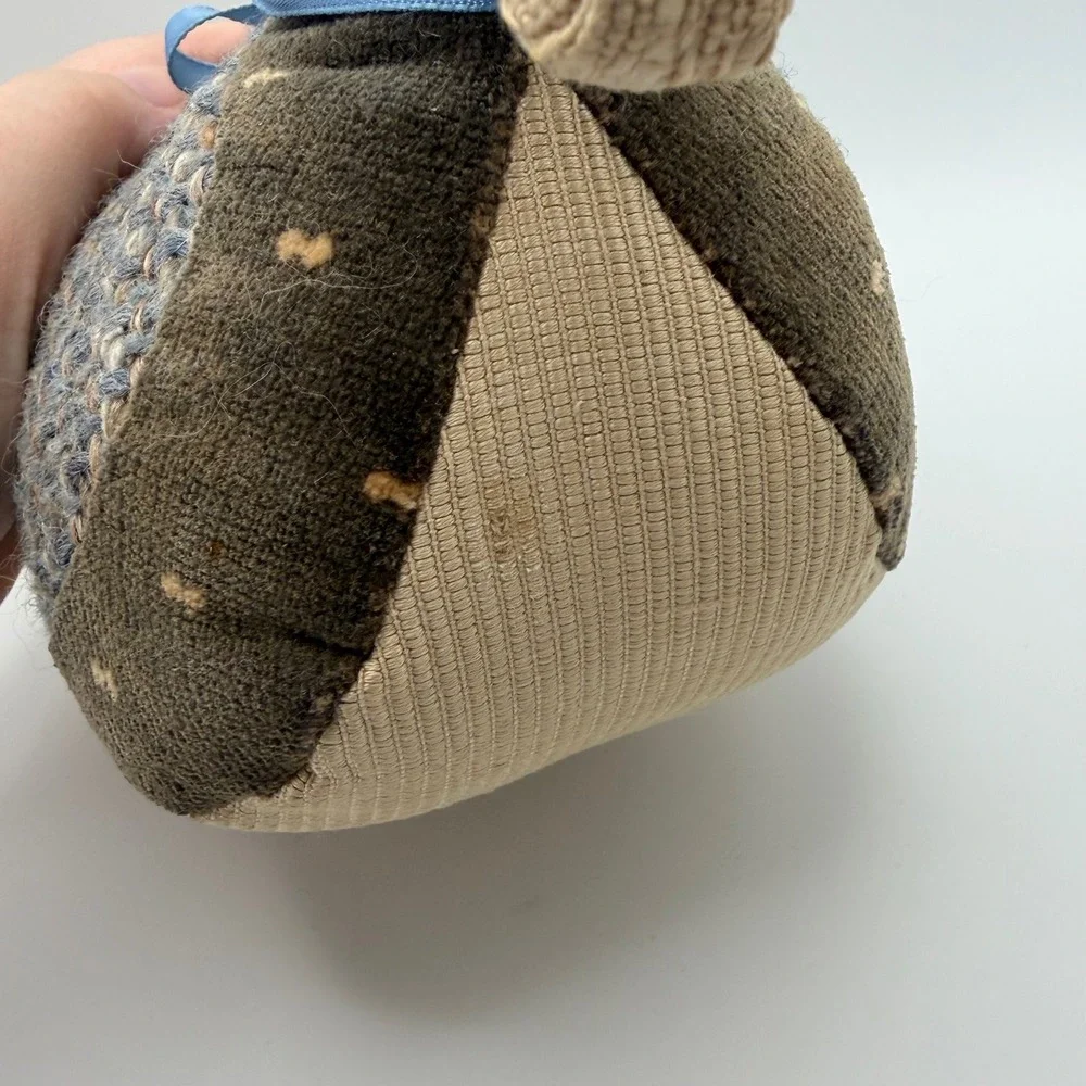 Handmade Folk Art Weighted Duck Door Stop Blue Fabric Country Farmhouse Decor